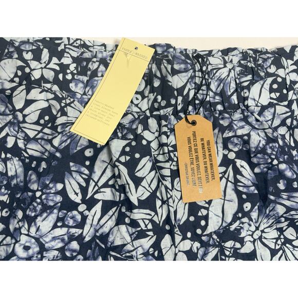 Christian Siriano NWT Blue Floral Shorts Pull on Linen Blend Size Large - Picture 3 of 4